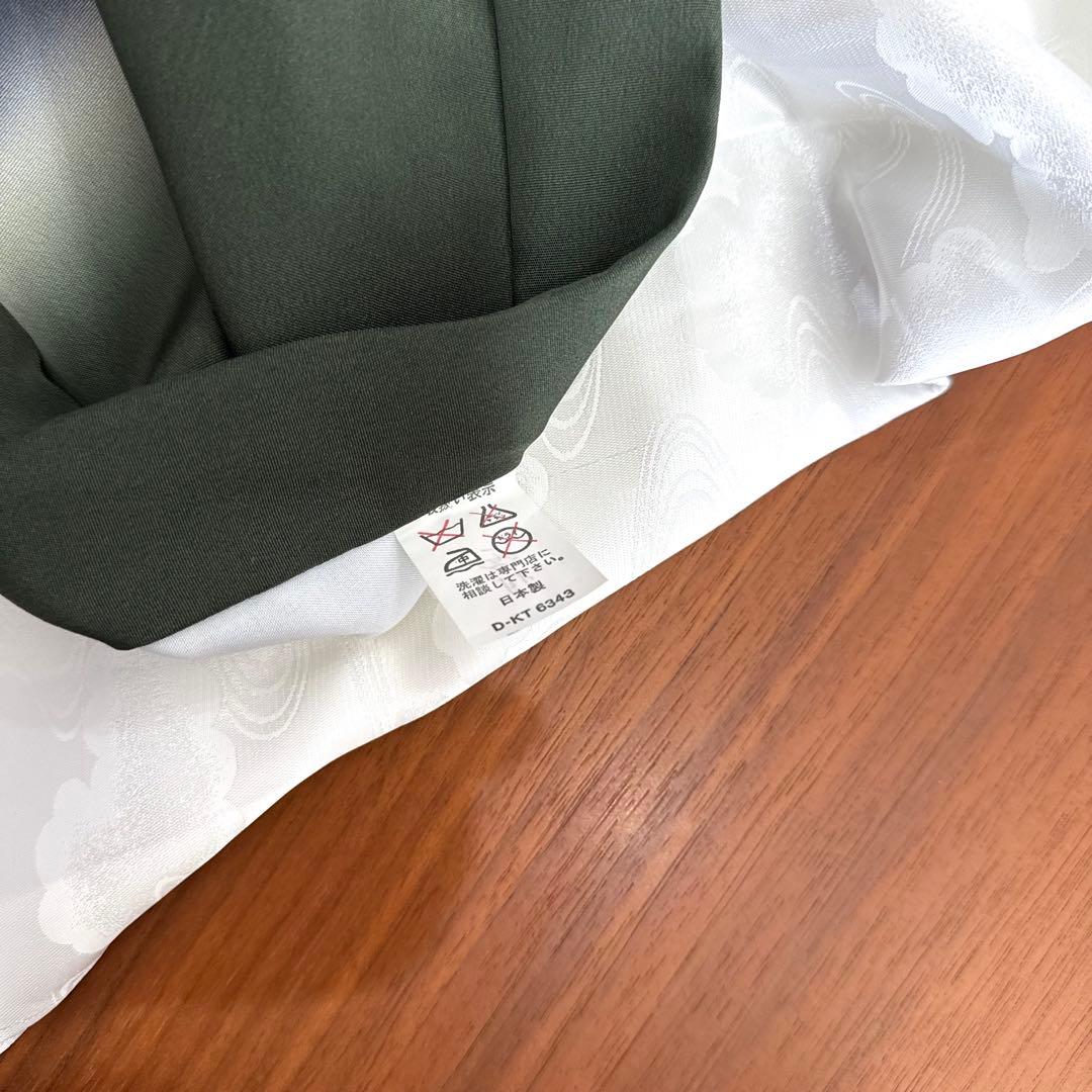 美品 七五三 5歳男の子 日本製羽織袴着物9点セット 黒 ベージュ 鷹 深緑