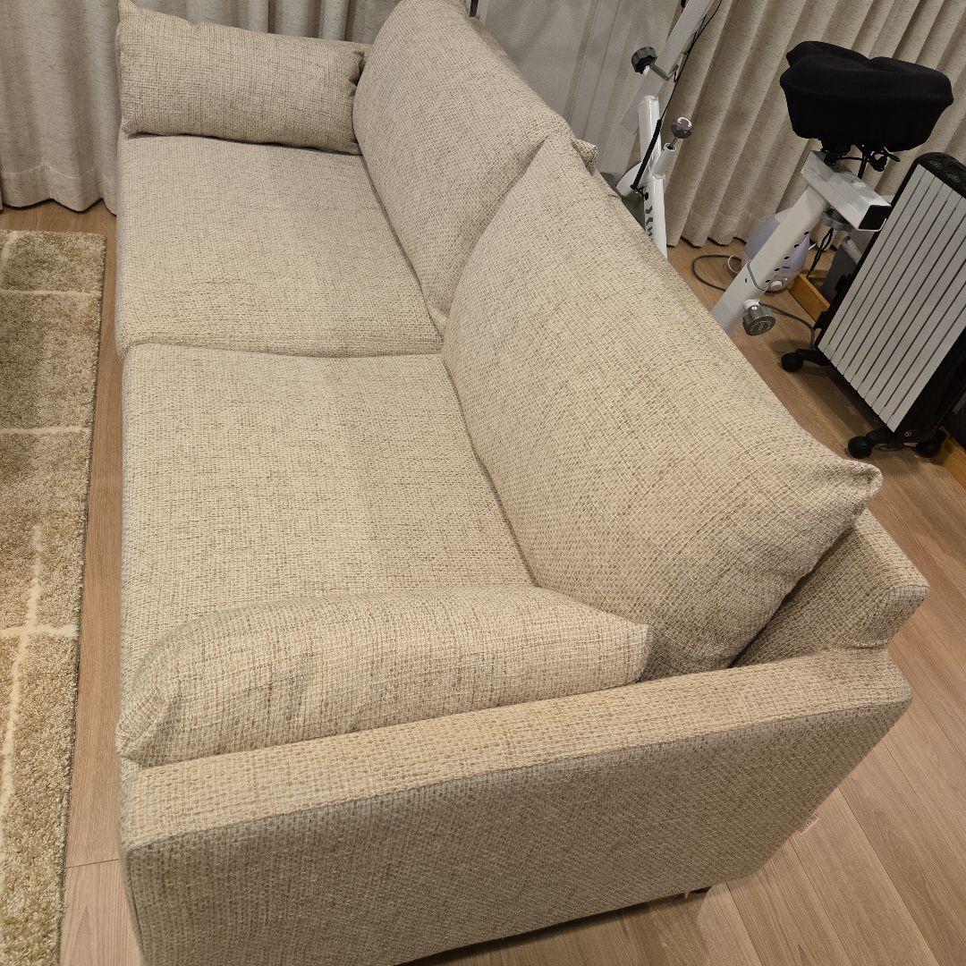 【週末特化！！】【元値10万円以上】ベージュ ファブリック 2人掛けソファ