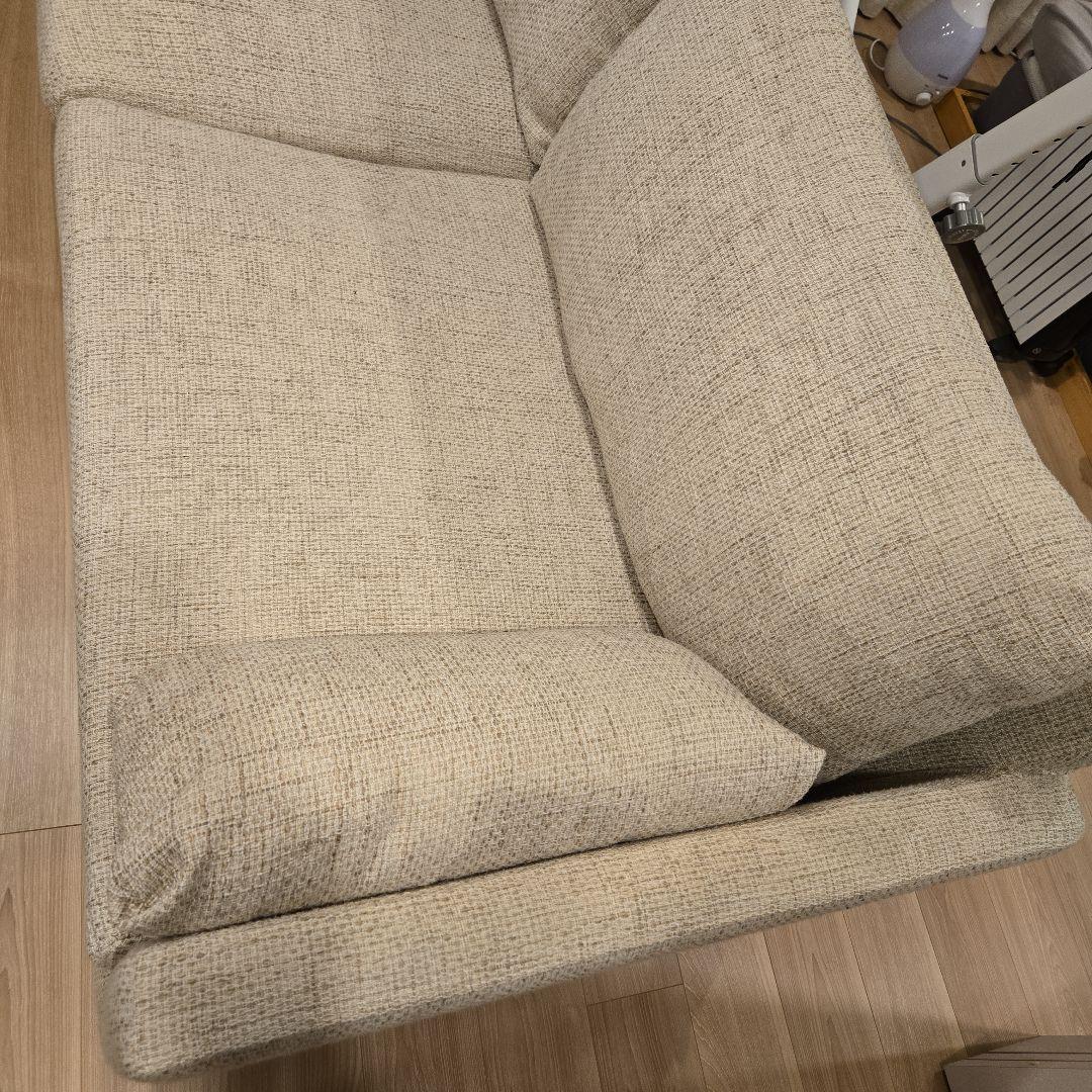 【週末特化！！】【元値10万円以上】ベージュ ファブリック 2人掛けソファ