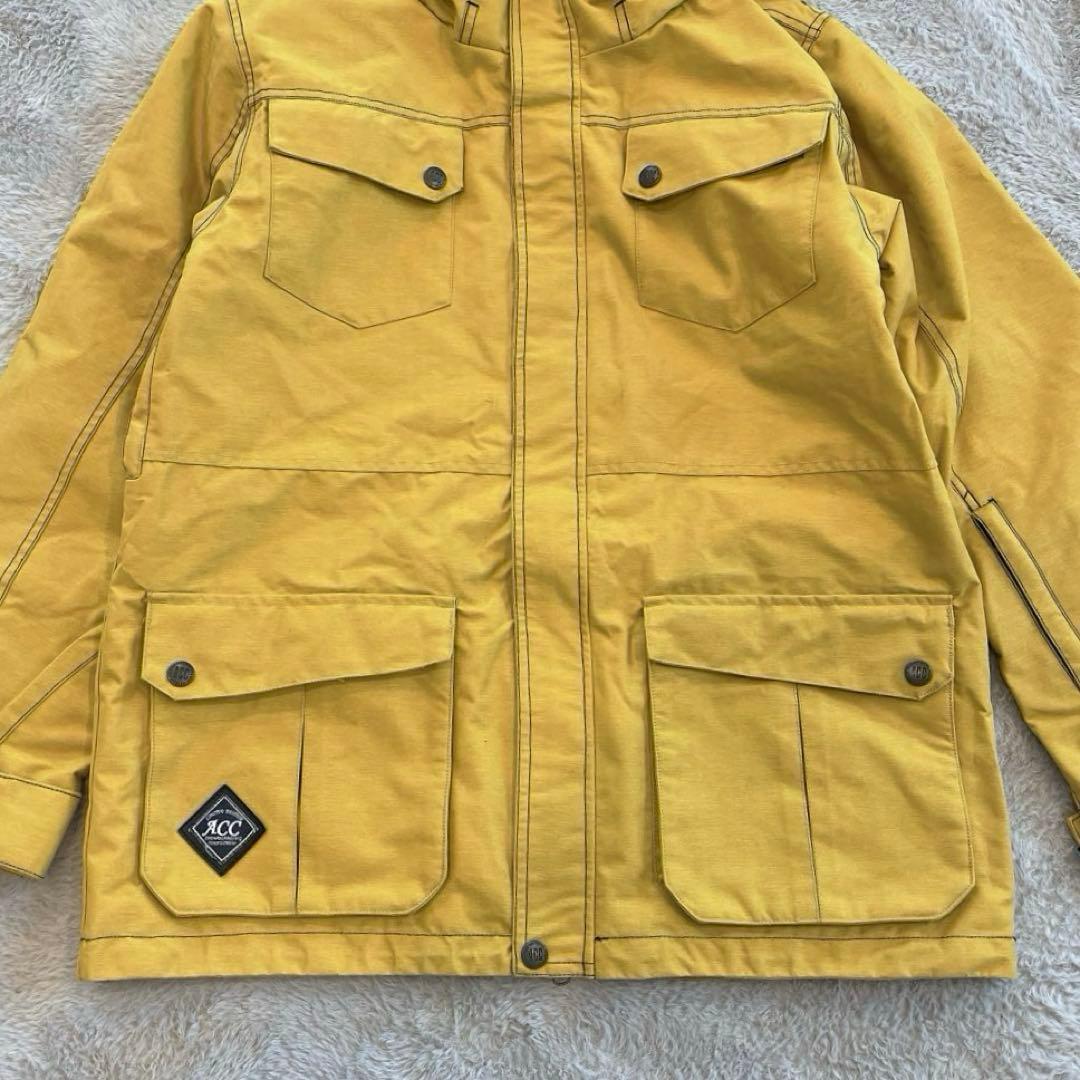 ACC♡メンズ スノボウェア ジャケット フルジップ イエロー M