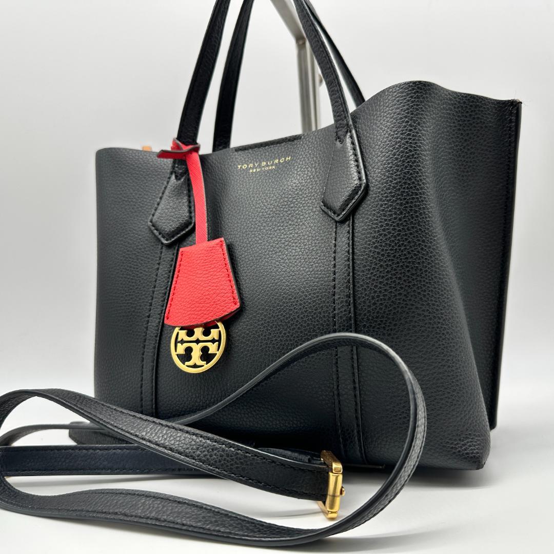 【美品】トリーバーチ ペリー 2way トートバッグ ショルダー 黒