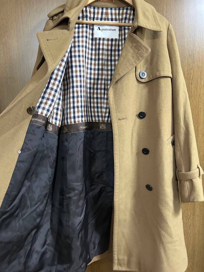 美品◼️アクアスキュータム Aquascutum ウールカシミヤトレンチコート10