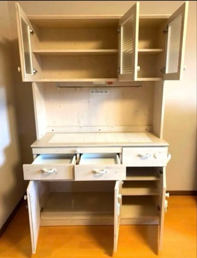 オシャレ食器棚　レンジボード　キッチンカウンター　北欧風