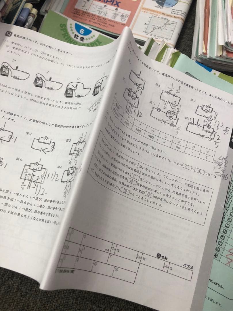 サピックス6年　理科/社会　デイリー/春期/夏期　テキスト　中古