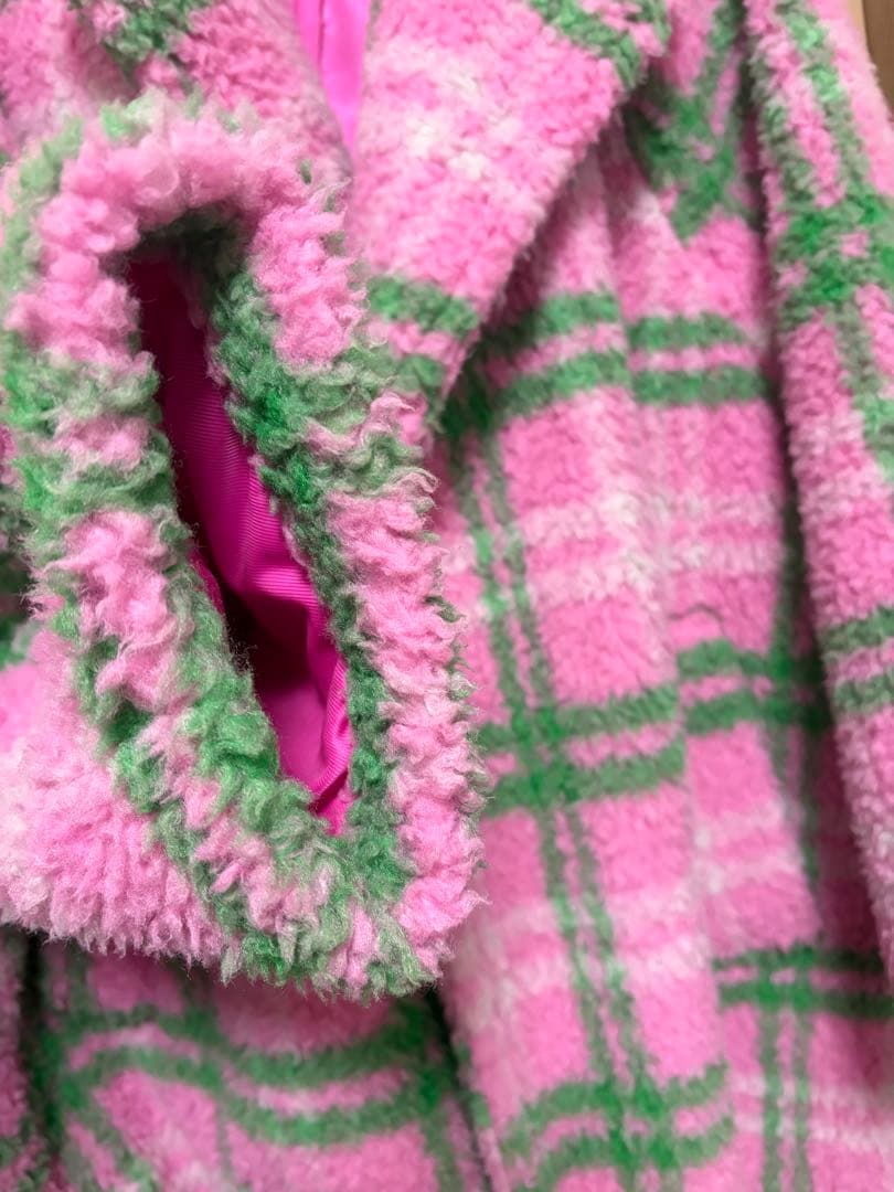 Maison Special チェックボアオーバーコート