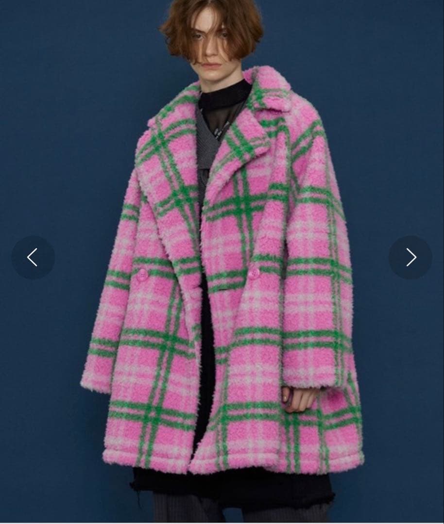 Maison Special チェックボアオーバーコート