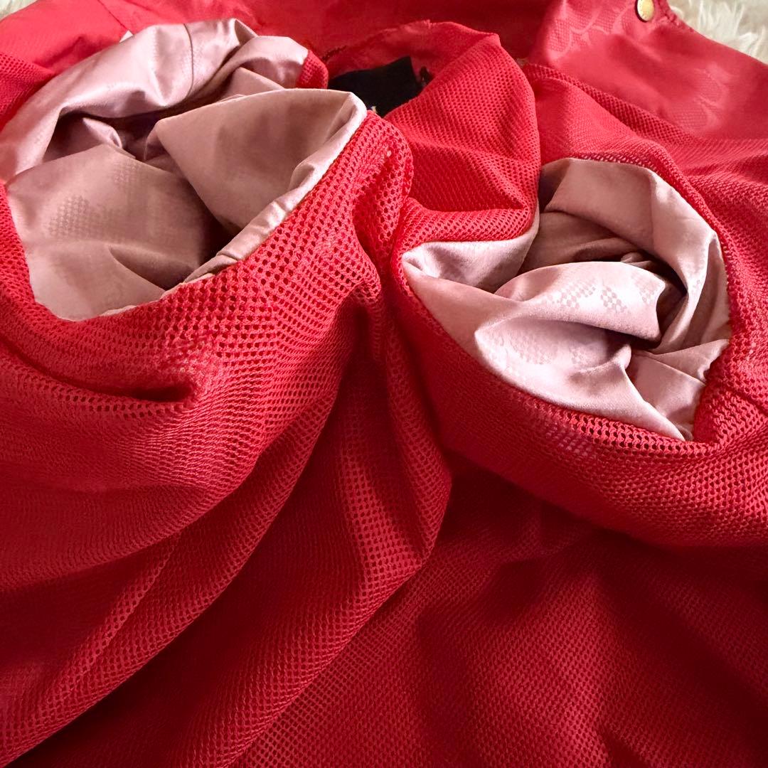 【未使用に近い】コーチ　スカジャン　シグネチャー　バイカラー　赤色　M