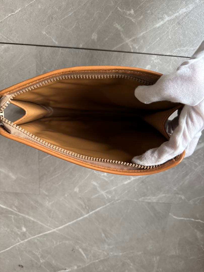 お値下げ セリーヌ マカダム ポーチ クラッチバッグ トリオンフ ブラウン