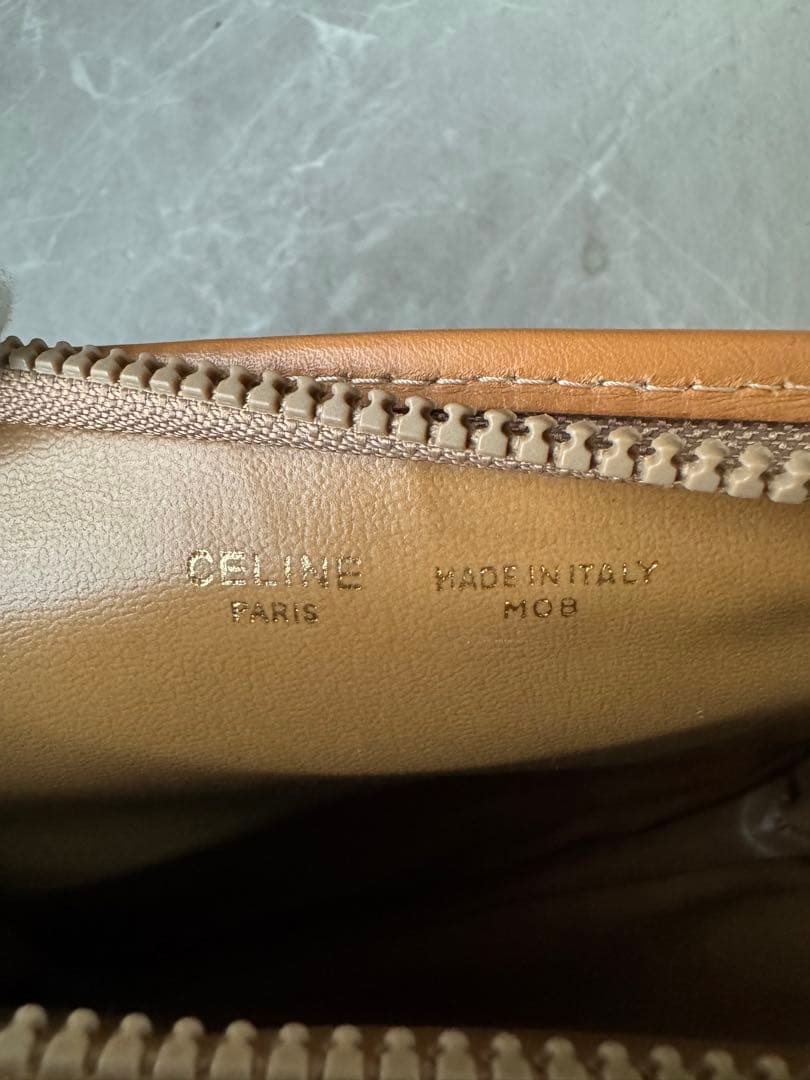 お値下げ セリーヌ マカダム ポーチ クラッチバッグ トリオンフ ブラウン