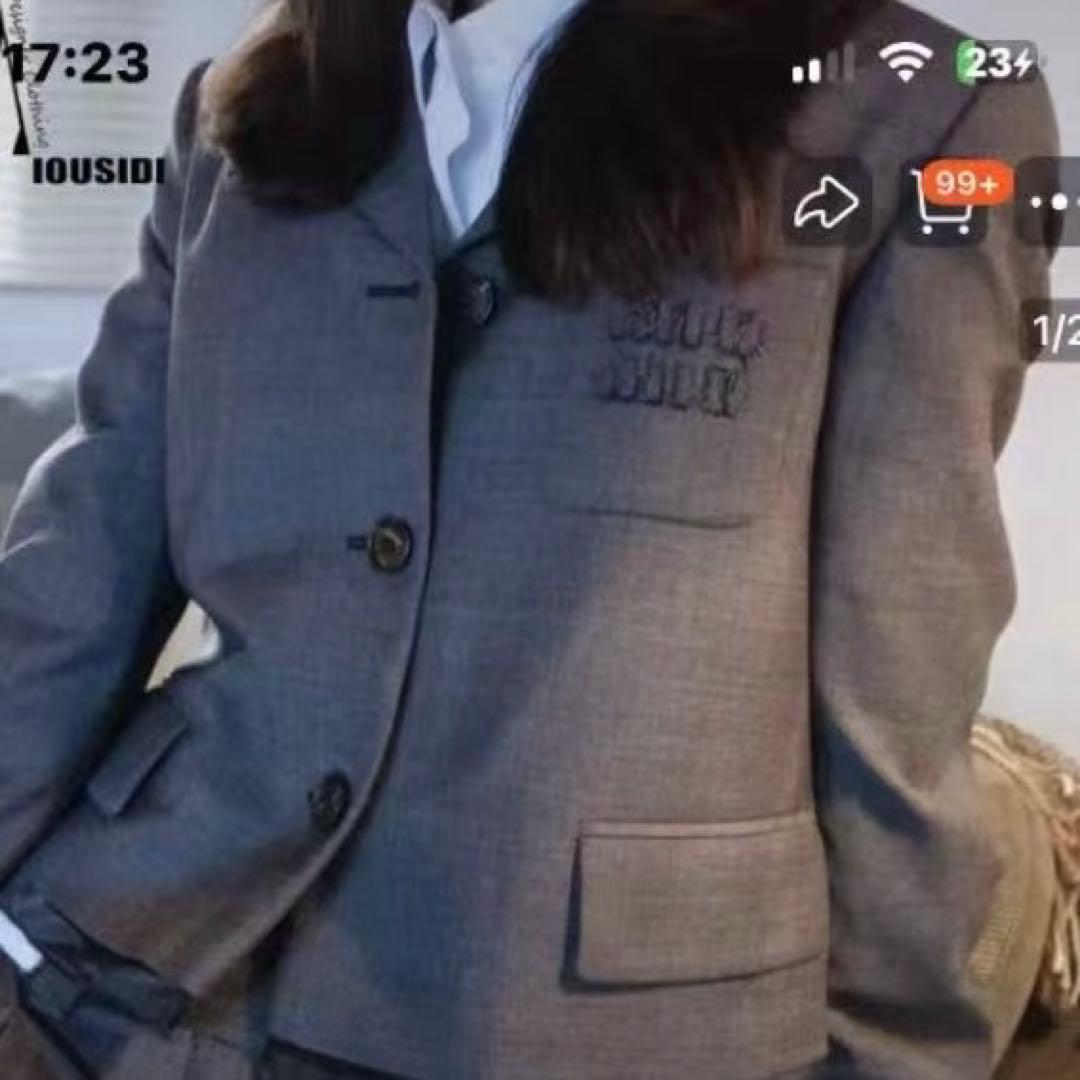 ねこsama♡ブラック　ショートブレザー＆ニット&バッグ