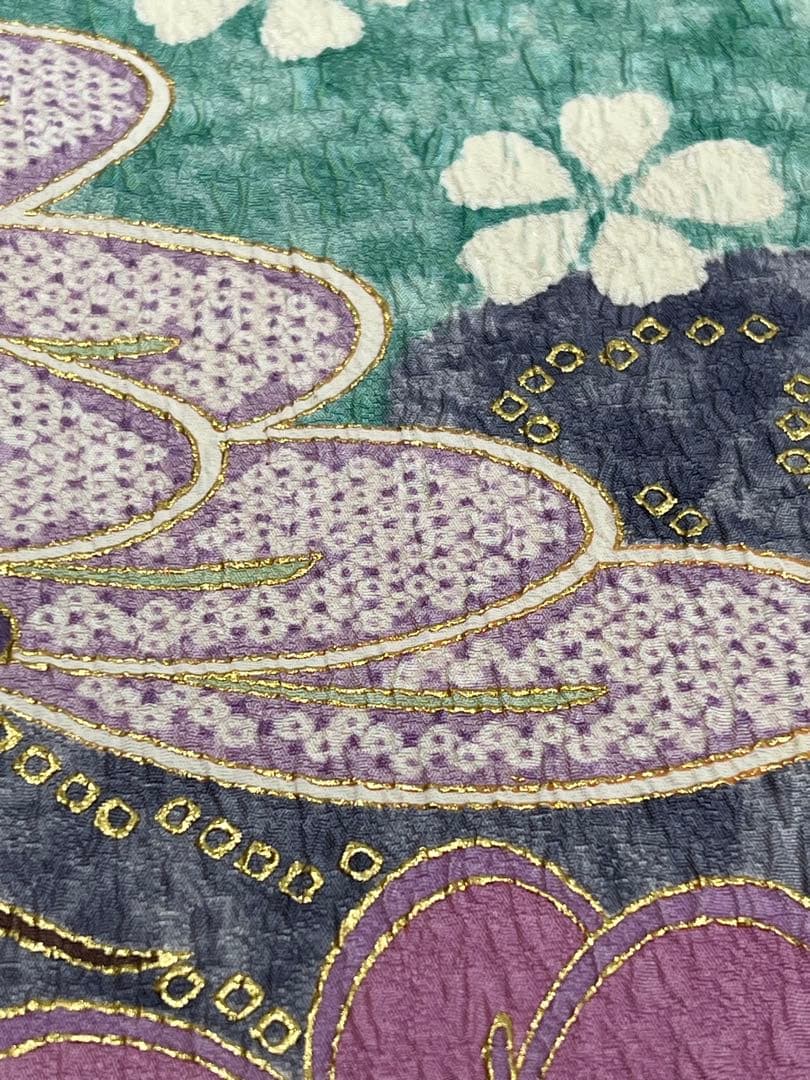 振り袖　フルセット　長襦袢付　金彩加工　疋田柄　結婚式　ふくれ織　成人式　740