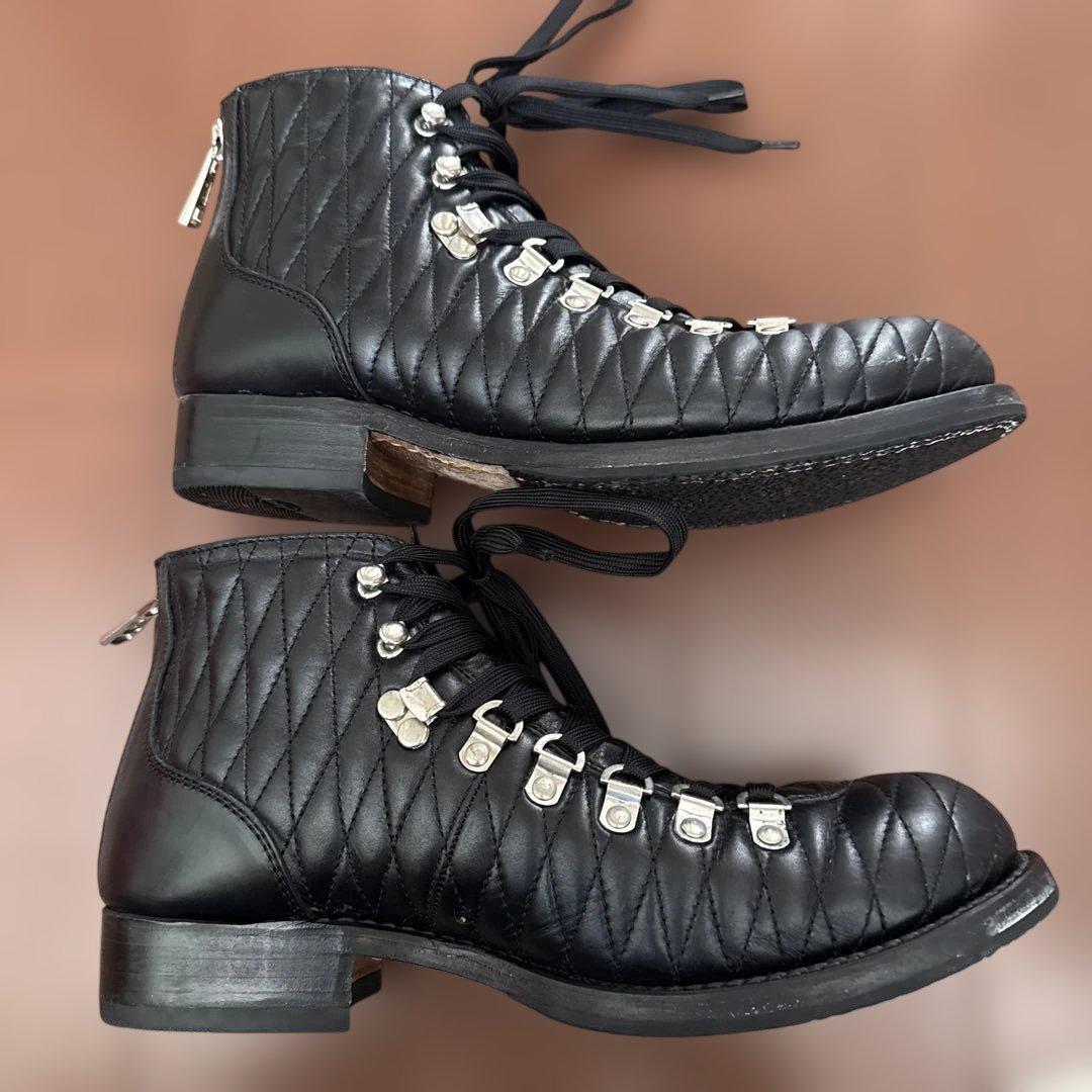 2時間値下げ　AKM キルティングレザーマウンテンブーツ シューズ