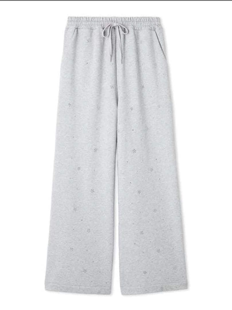 FURFURビジュー付きスウェットワイドパンツ