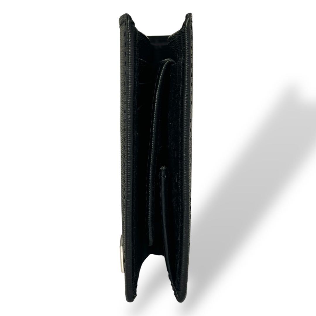 ポーター　カレント　二つ折り財布　プレートロゴ　コンパクトウォレット　ブラック