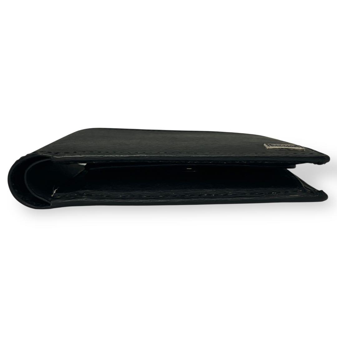 ポーター　カレント　二つ折り財布　プレートロゴ　コンパクトウォレット　ブラック