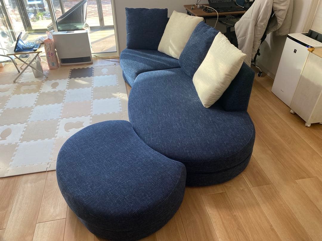 【セット販売】おしゃれカウチソファ　幅2300 ①【合計51000円】