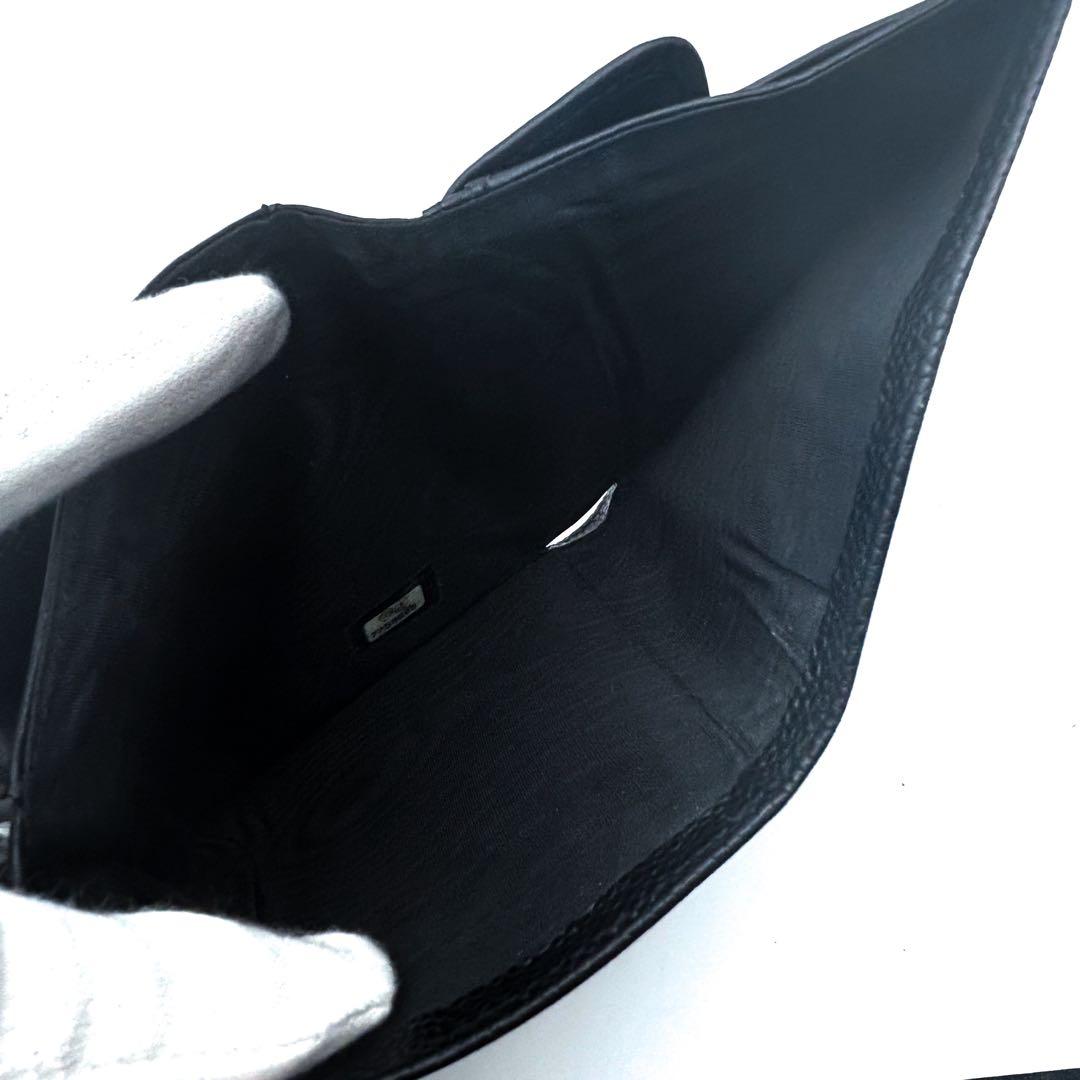 【美品✨レア】シャネル 財布 ココステッチ キャビア 三つ折 コンパクト