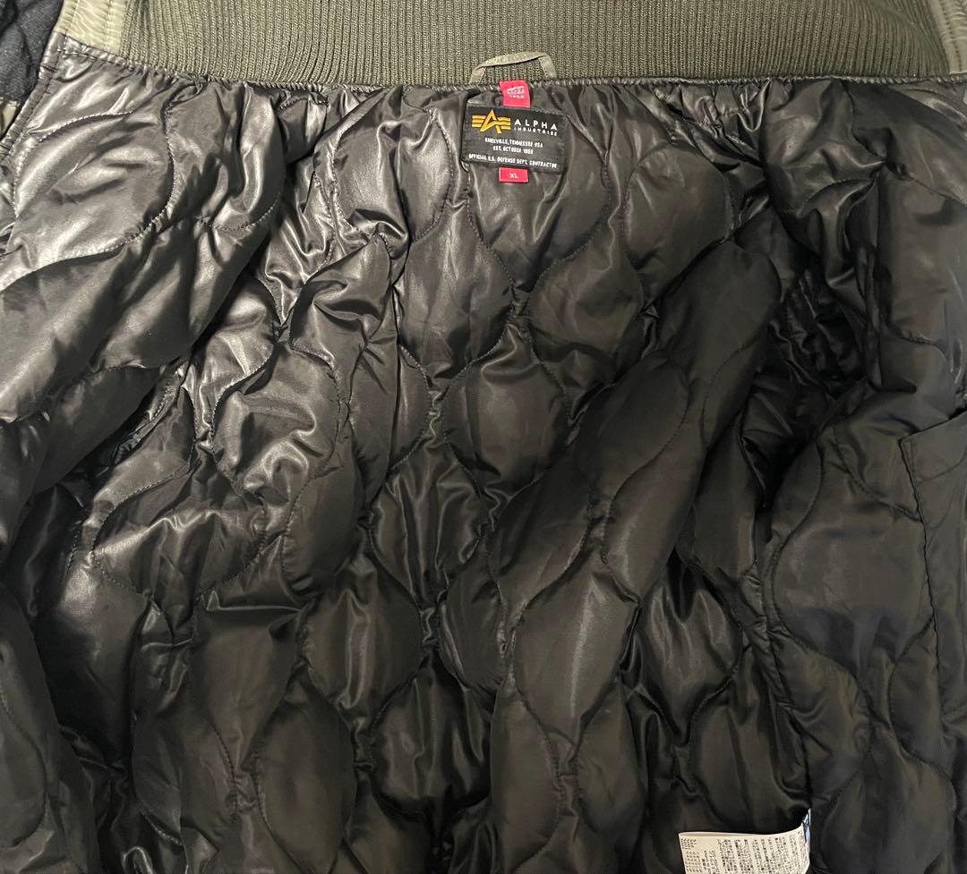 ALPHA INDUSTRIES MA-1 2WAY カーキ フード着脱可XL