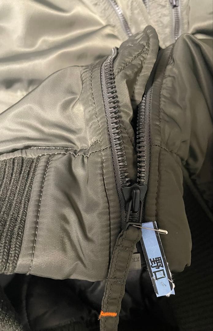 ALPHA INDUSTRIES MA-1 2WAY カーキ フード着脱可XL