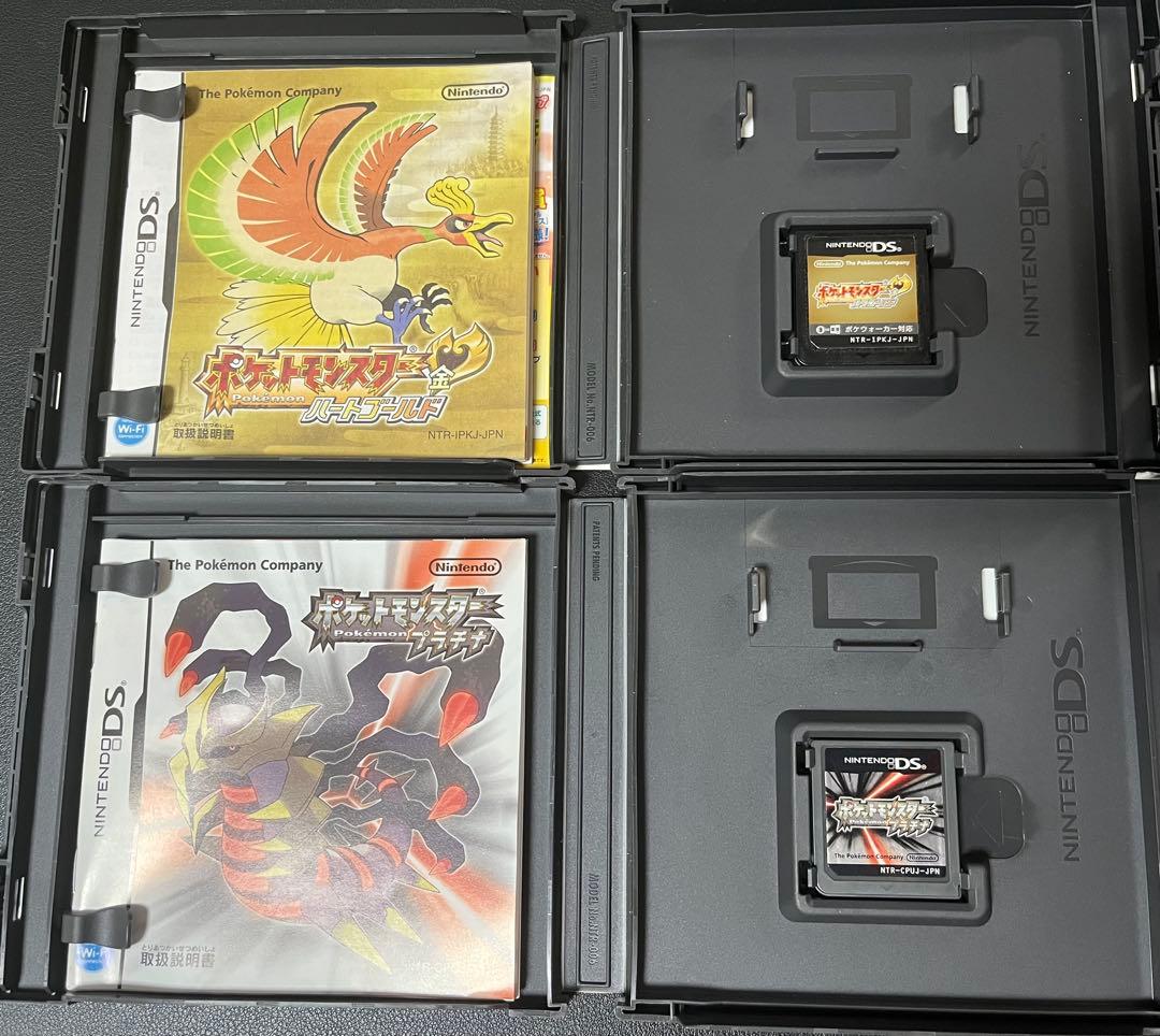 【動作確認済】ポケモンソフト4本セット（サン・ムーン・プラチナ・ハートゴールド）