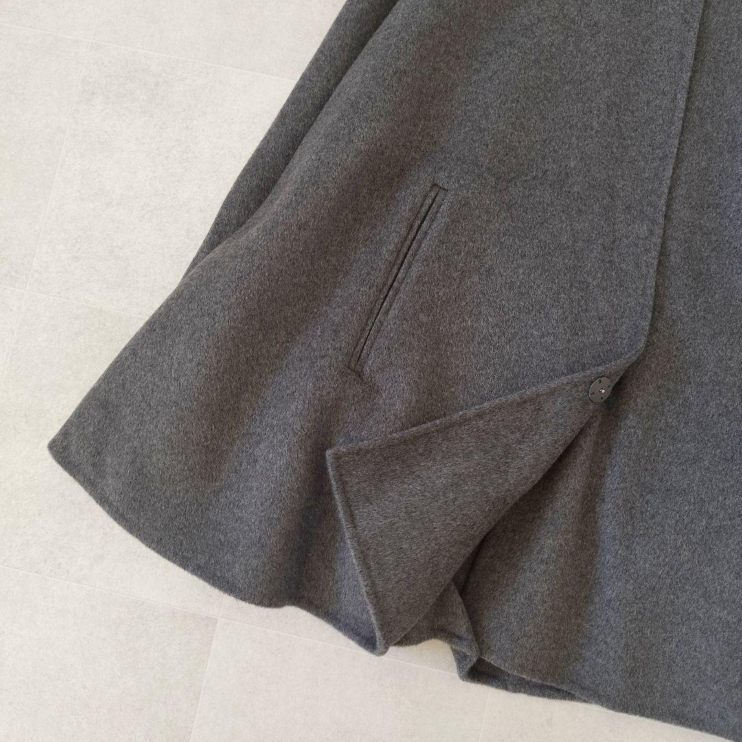 未使用級✨ミラオーウェン 23aw ウール混スタンドカラーリバーケープコート