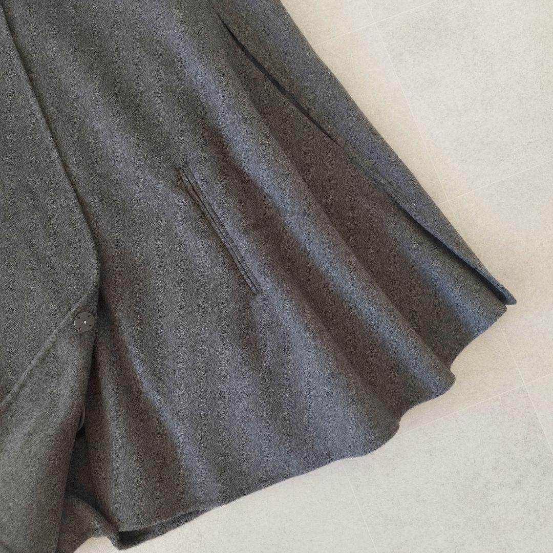 未使用級✨ミラオーウェン 23aw ウール混スタンドカラーリバーケープコート