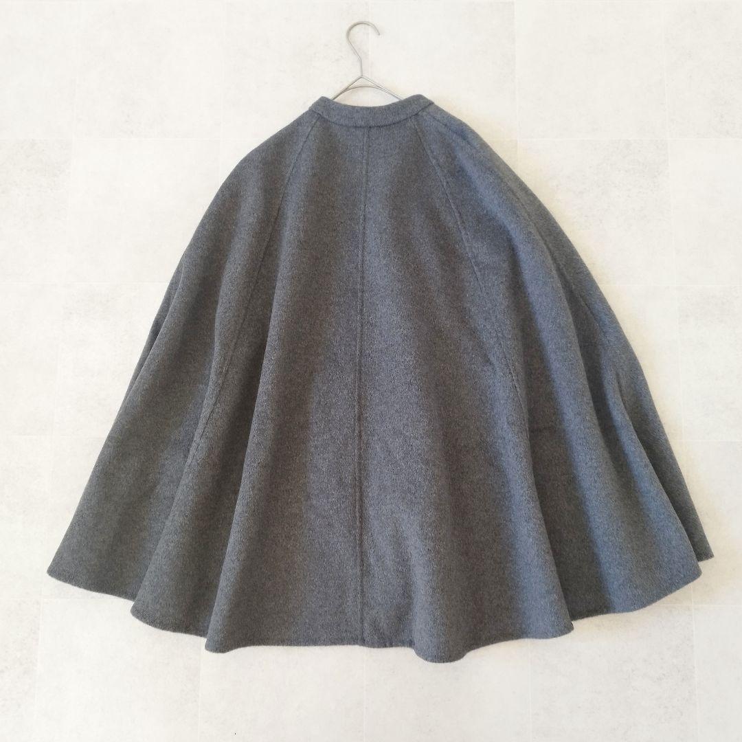 未使用級✨ミラオーウェン 23aw ウール混スタンドカラーリバーケープコート