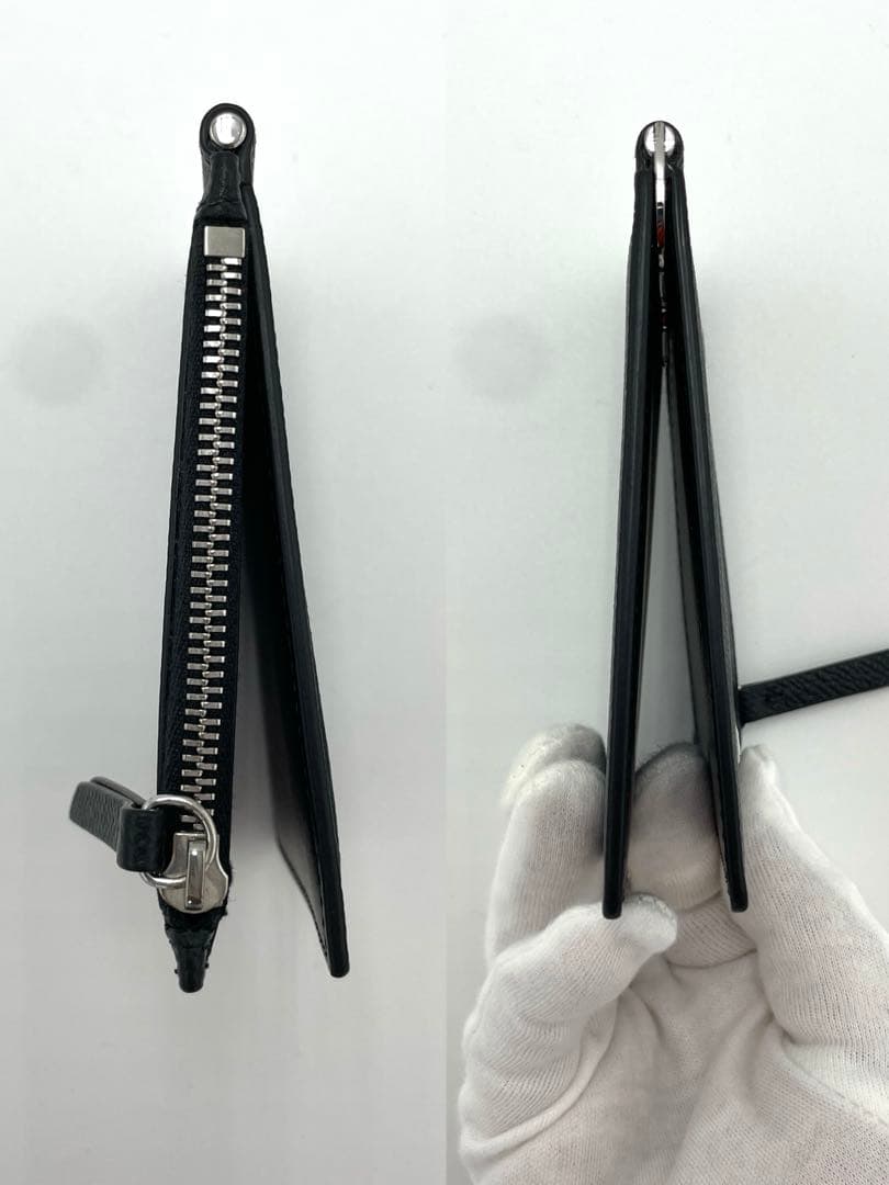 【超美品】メゾンマルジェラ 4ステッチ マネークリップ 二つ折り財布 ブラック