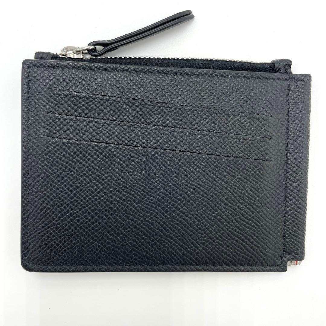 【超美品】メゾンマルジェラ 4ステッチ マネークリップ 二つ折り財布 ブラック