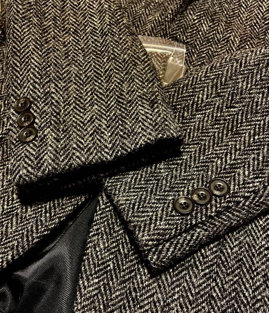 【SALE‼️】ハリスツイード　ヘリンボーン テーラードジャケット　L