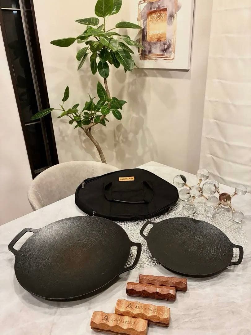 未使用有✨JHQマルチグリドル33㎝・25㎝　2枚セット➕ バッグ➕グリップ