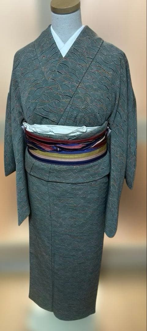 東レシルック　高級化繊　洗える着物　小紋