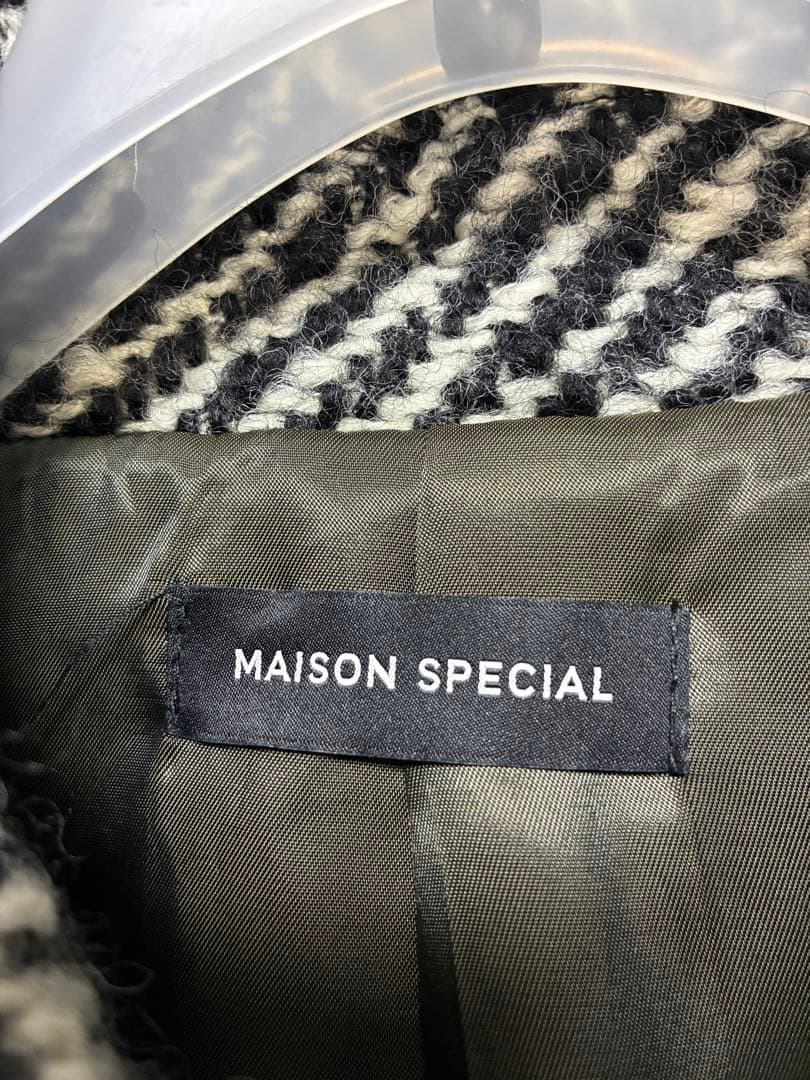 メゾンスペシャル ウール ヘリンボーン ケープ コート