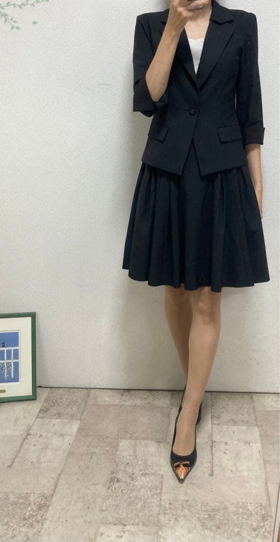 美品　フォクシーニューヨーク　フレアースカートスーツ　38 ウォッシャブル