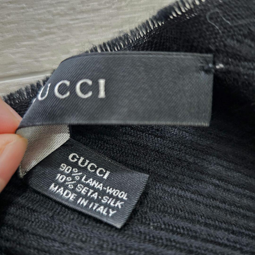 GUCCI　グッチ　マフラー　メンズ　ストール　ゴールドライン