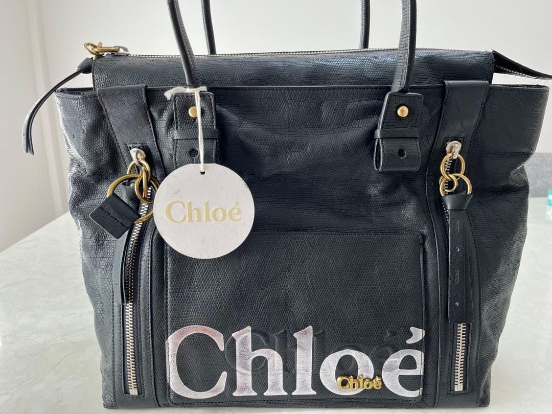 Chloé ブラック レザートートバッグ