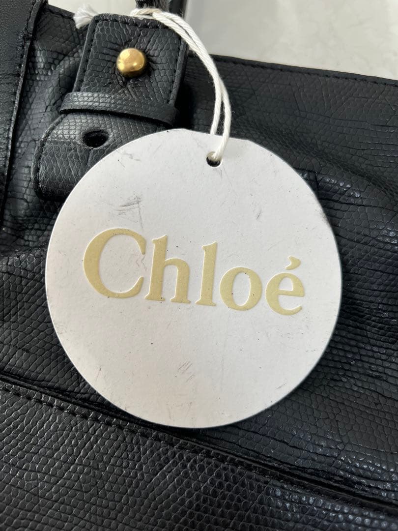 Chloé ブラック レザートートバッグ