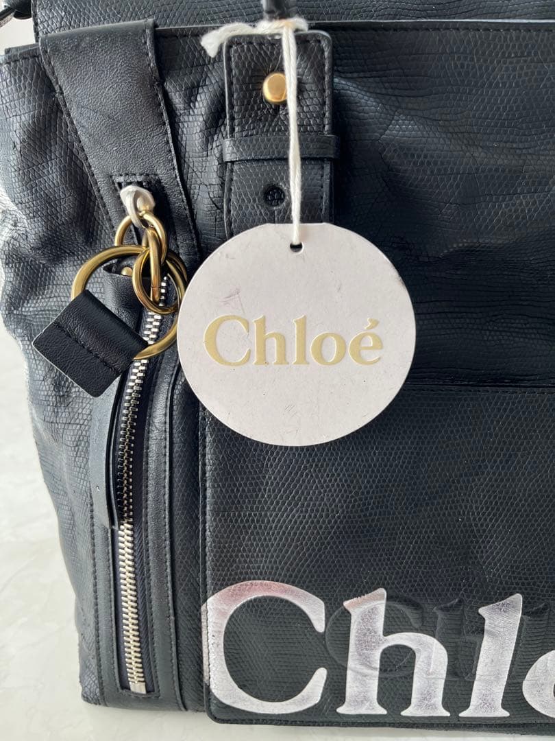 Chloé ブラック レザートートバッグ