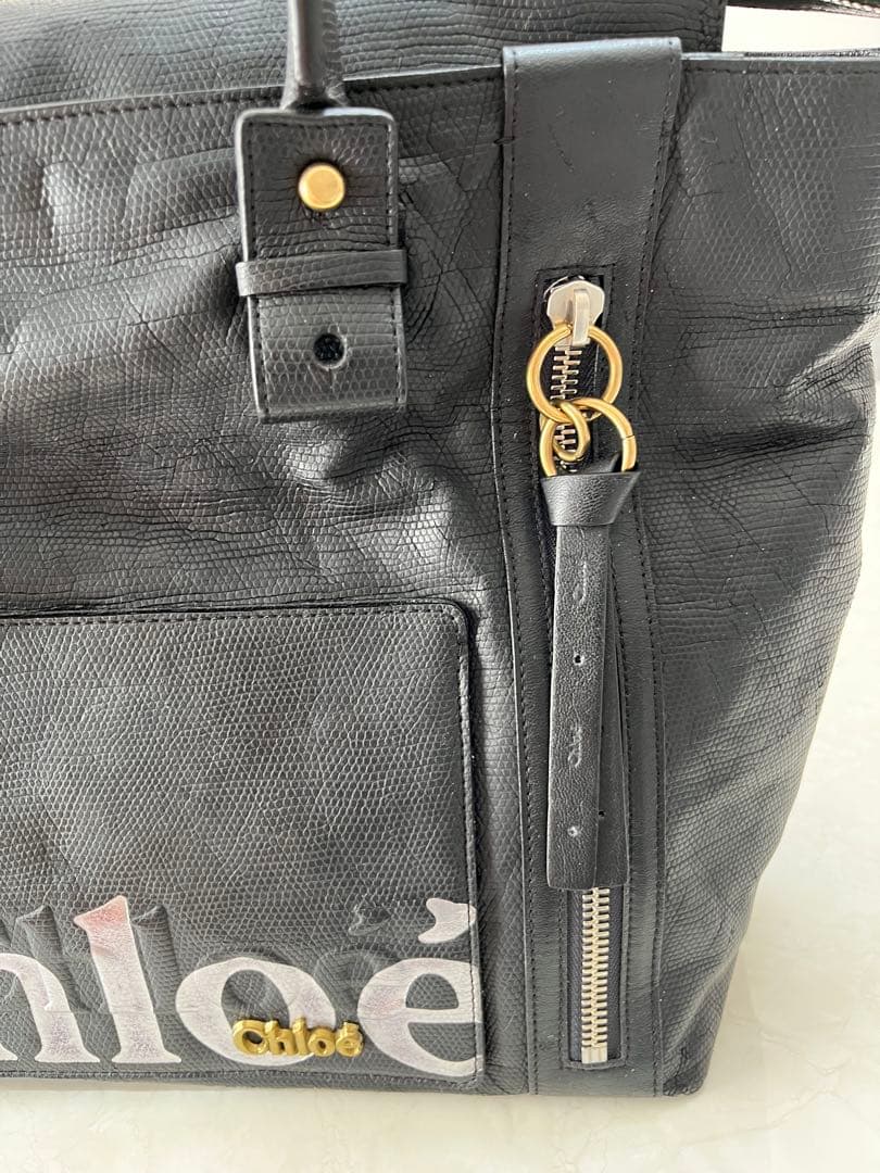 Chloé ブラック レザートートバッグ