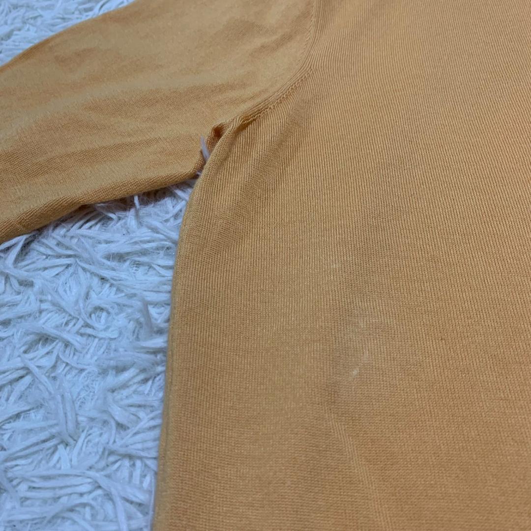良品✨HERMES ヴィンテージ 半袖ニット 総柄 S レディース オレンジ