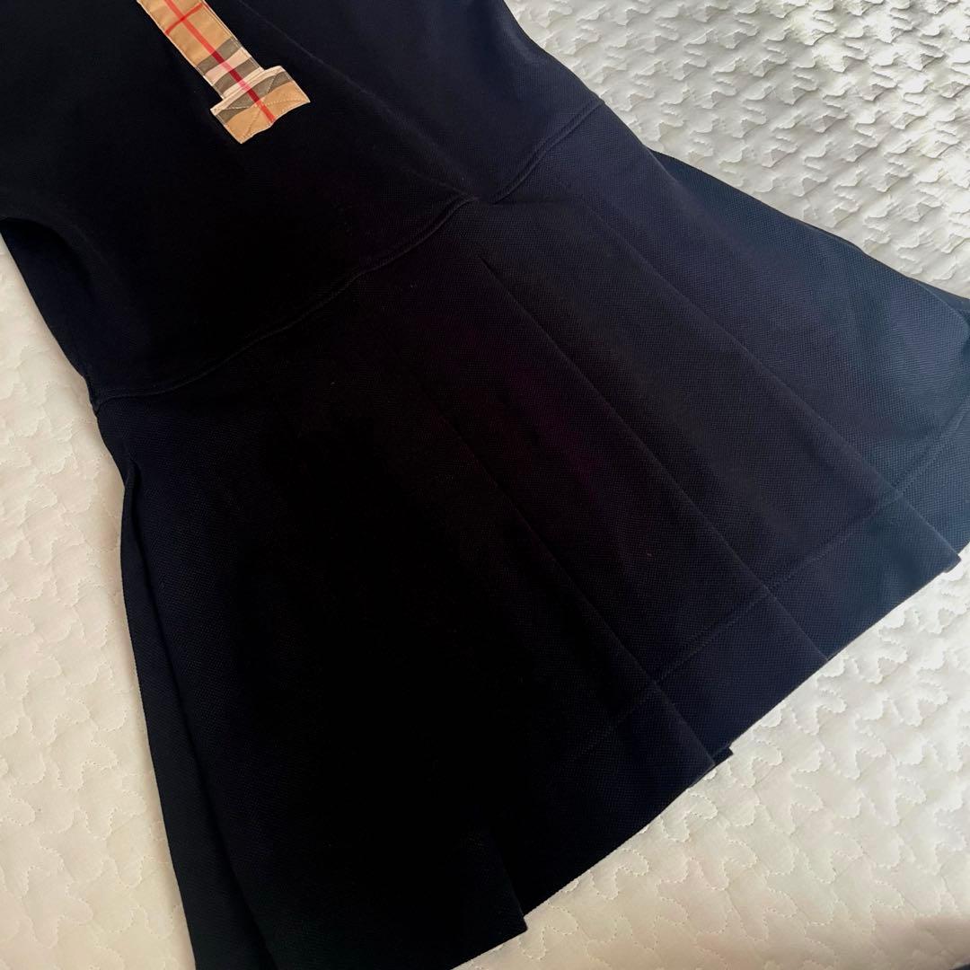 美品　バーバリー　ヴィンテージチェックトリムコットンピケポロシャツドレス 6y