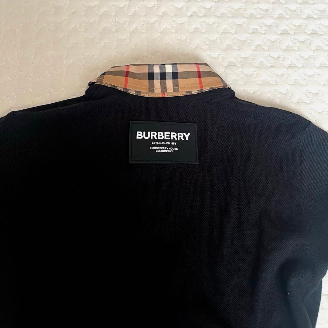美品　バーバリー　ヴィンテージチェックトリムコットンピケポロシャツドレス 6y