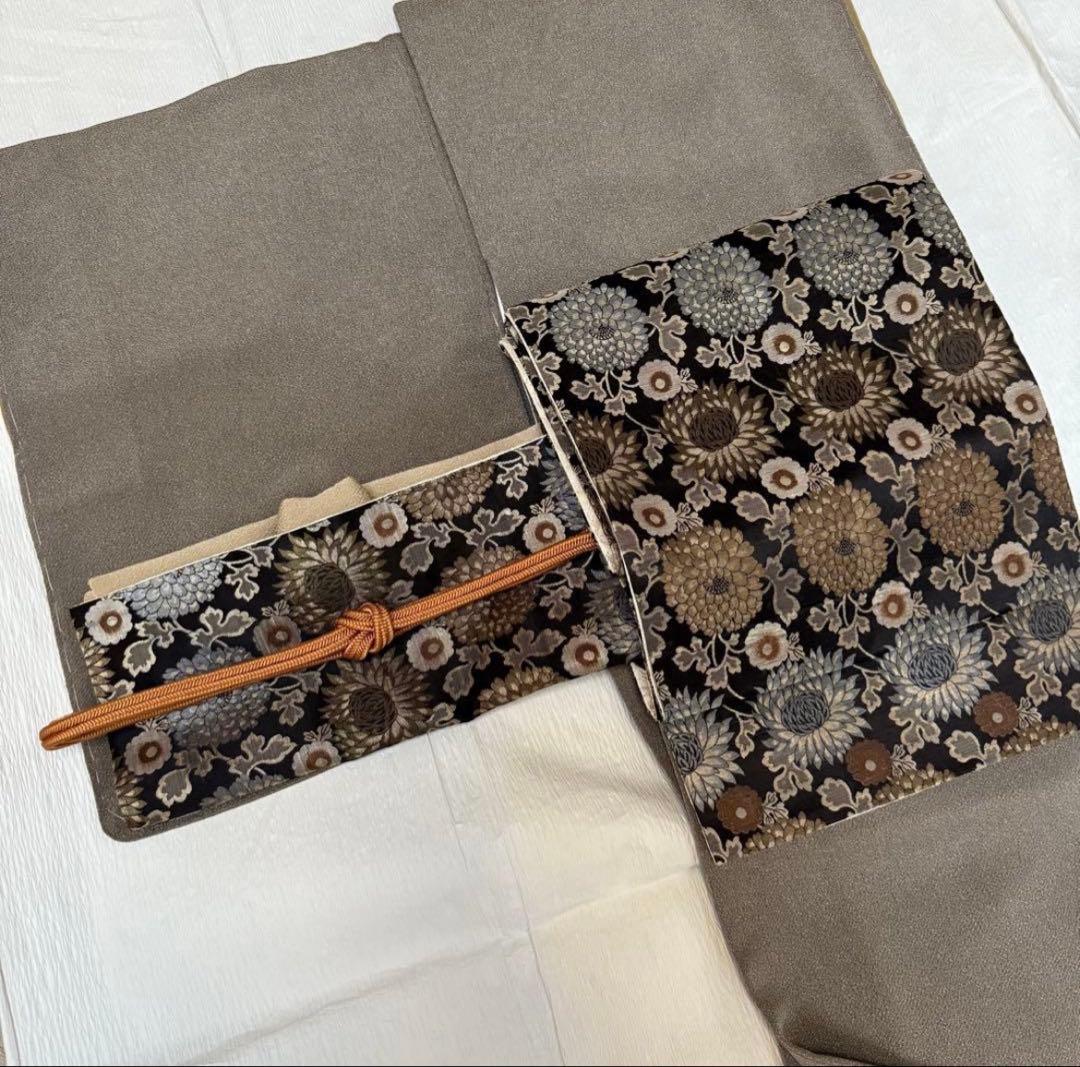 アンティーク　昼夜帯　京袋帯　花唐草