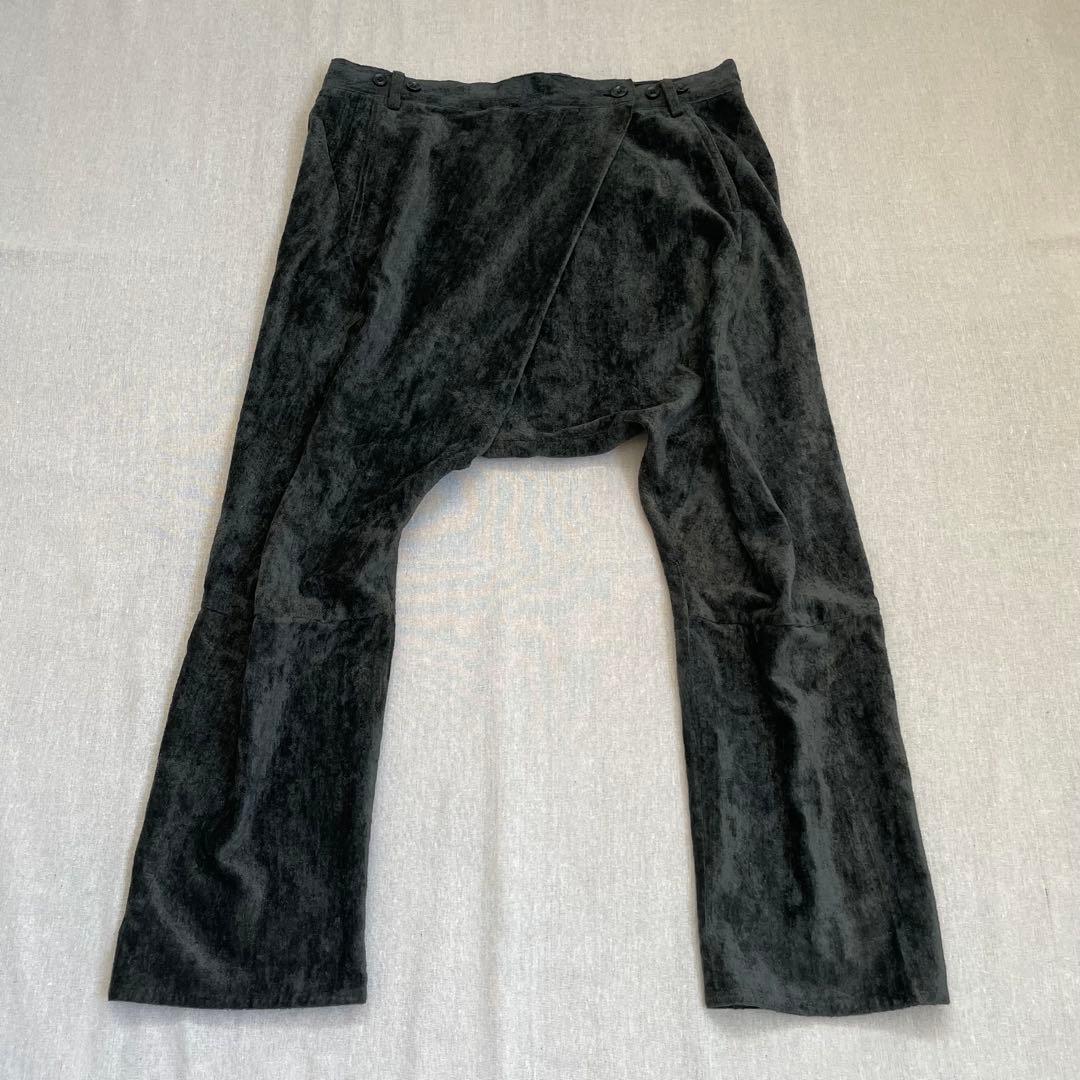 SHARE SPIRIT シェアスピリット　サルエルパンツ　ベロア　リネン　緑