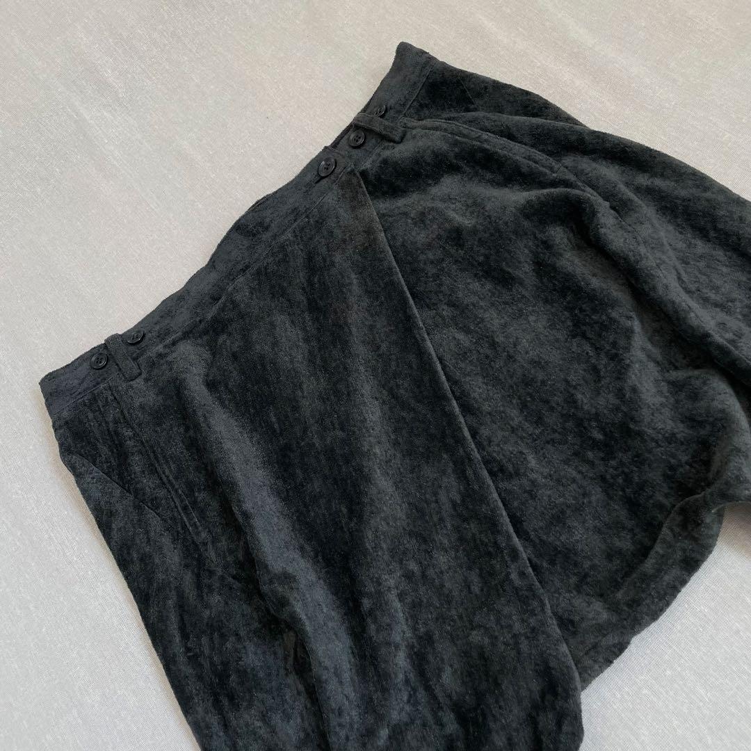 SHARE SPIRIT シェアスピリット　サルエルパンツ　ベロア　リネン　緑