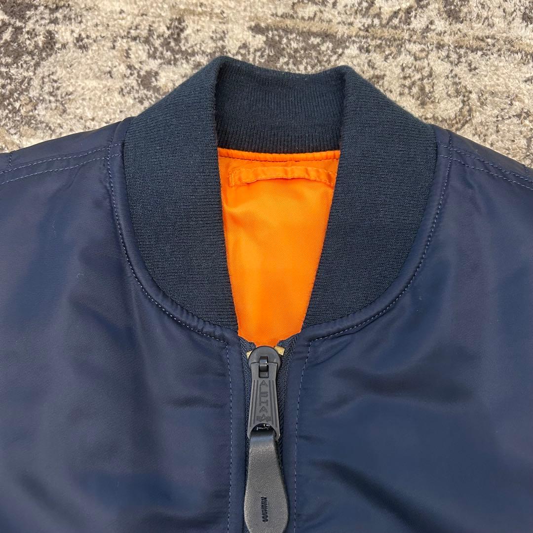 【美品】アルファ ALPHA MA-1 フライトジャケット ネイビー Lサイズ