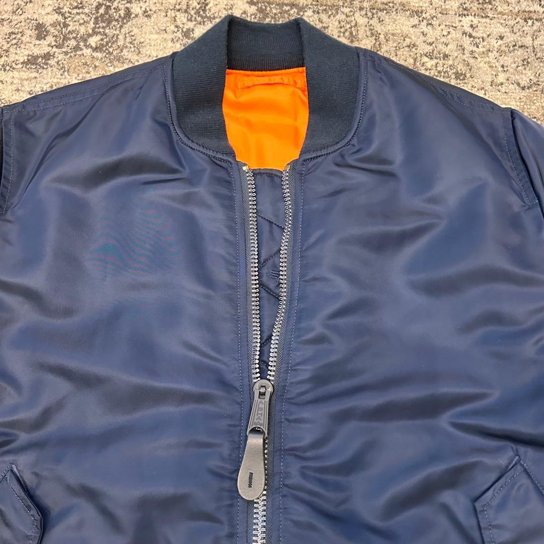 【美品】アルファ ALPHA MA-1 フライトジャケット ネイビー Lサイズ