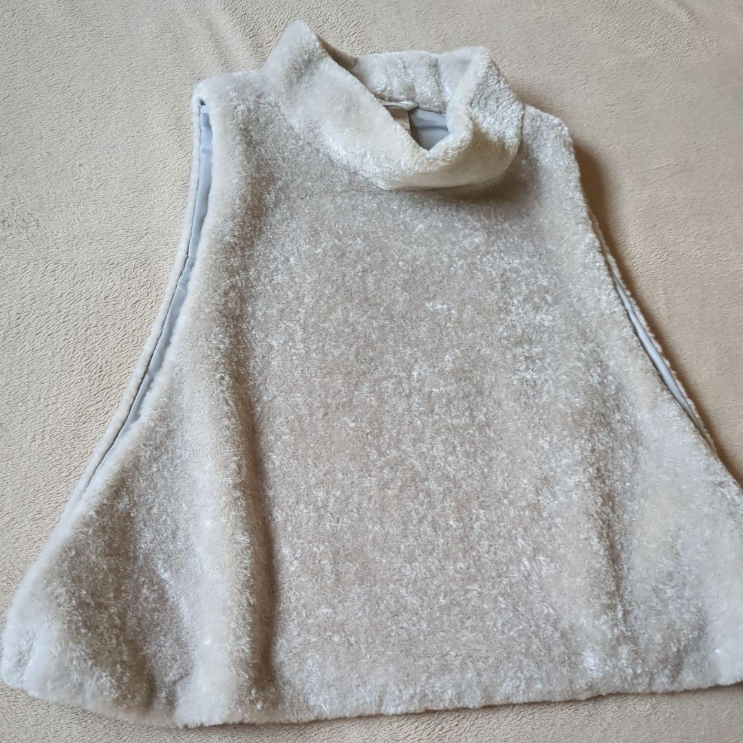 【未使用級✨】プレインピープル　エコファーオフタートルベスト　グレージュ　F