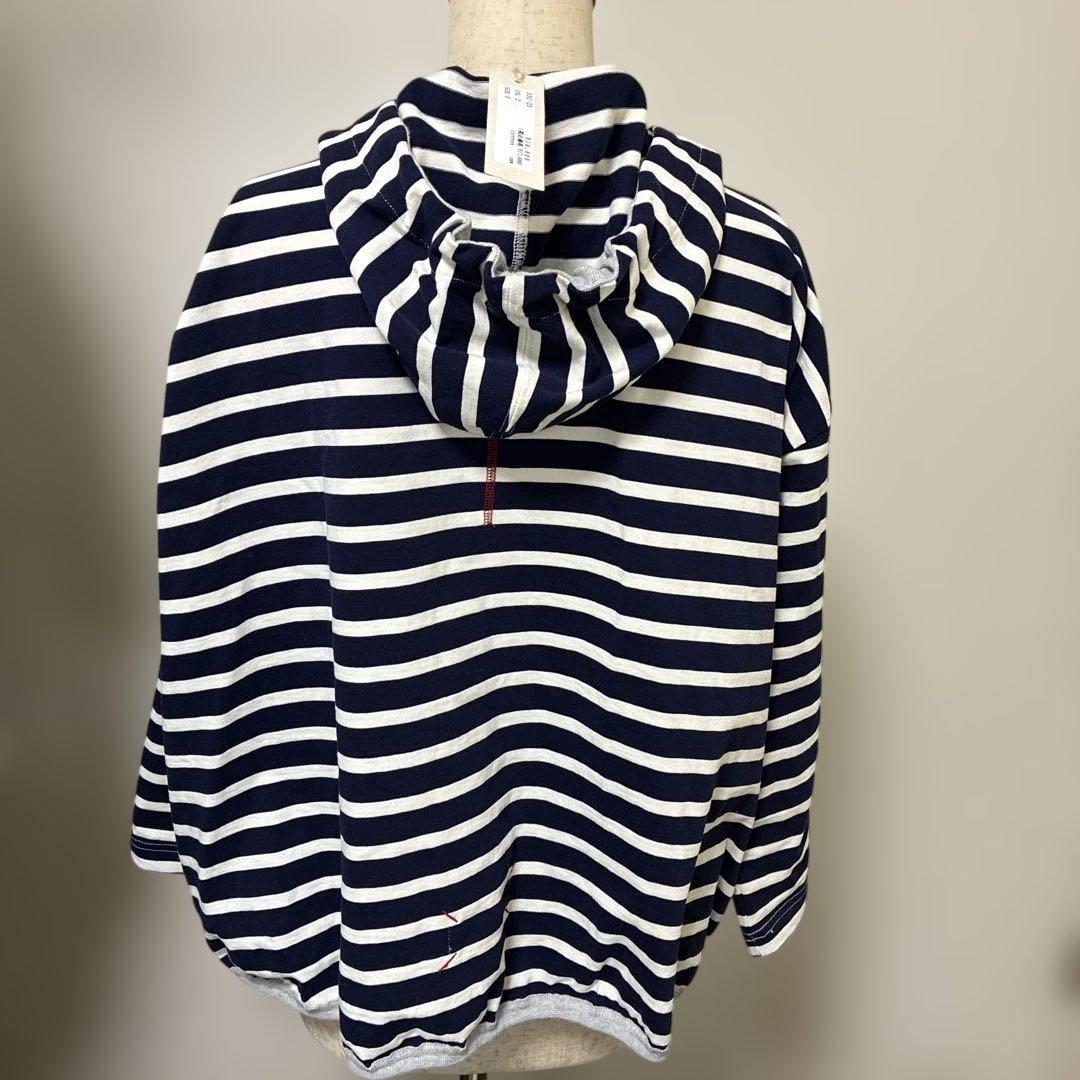 快晴堂　ボーダー　裾ギャザー　パーカー 新品未使用品