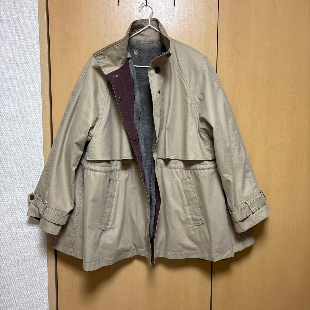 なっちゃんママさん専用マルチウェイ ボアベスト付き 配色 テントラインコート